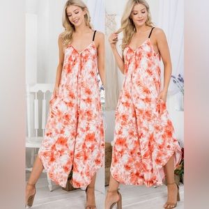 3-Pack Tie Dye V-Neck Pocket Jumpsuit